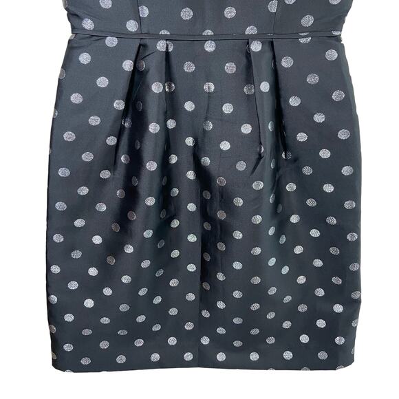 J. Crew Silver Polka Dot Bubble Skirt Dress Womens 2 Metallic Classy Chic Preppy - Picture 3 of 14